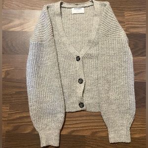 girls gray button up cardigan